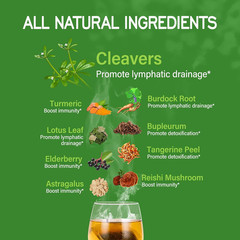Cleavers Herb Lymphatic Drainage Tea Bags, 50 Counts for Lymph System & Immun…