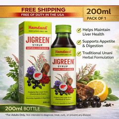 Hamdard Jigreen Syrup 200ml | Unani Herbal Liver Care Syrup | Pack of 1