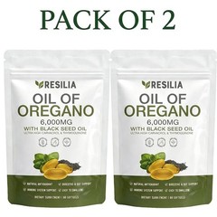 2Pack Resilia Oil of Oregano 6000mg with Black Seed Oil Softgels – 120 Softgels