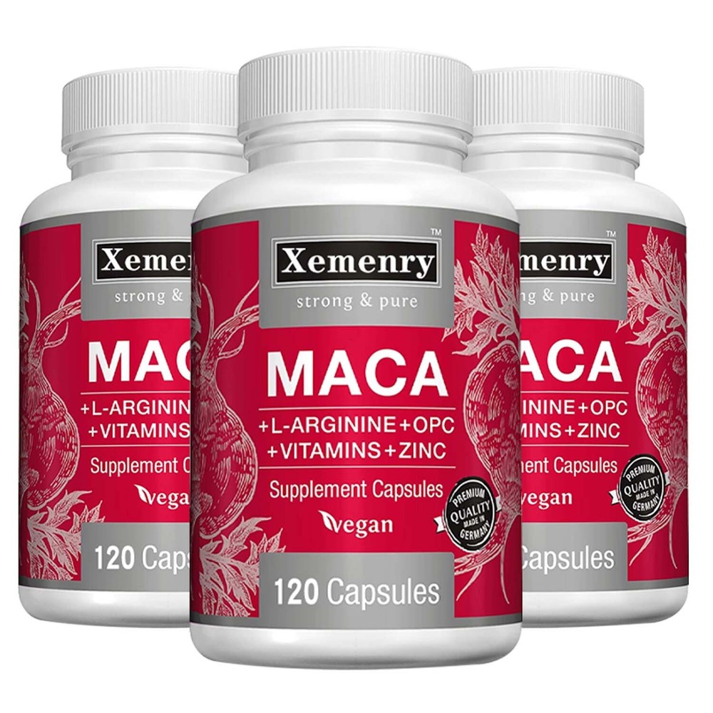 Maca Capsules -with L-Arginine, Boost Energy, Physical Performance and Endurance
