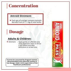 AIMIL Amroid Ayurvedic Ointment Poly Herbal Treatment Cream Piles 20 GM x 2