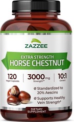 Extra Strength Horse Chestnut Extract 3000 mg – 120 Capsules 20% Aescins