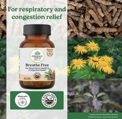 Organic India Breathe Free 60 Veg Capsules Ayurvedic Herbal Wellness 5 Pack