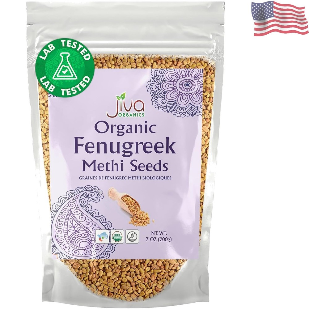 Jiva Organic Fenugreek Seeds 7 Ounce – Non-GMO, Gluten Free, All Natural Fenu…