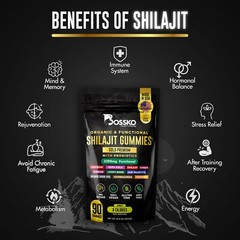 HIMALAYAN SHILAJIT Gummies Organic for Men Women 90ct BOSSKO THE WAY TO THE TOP