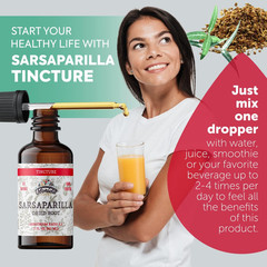 Organic Sarsaparilla Tincture Extract 670Mg Non GMO Root Drops 2 Oz