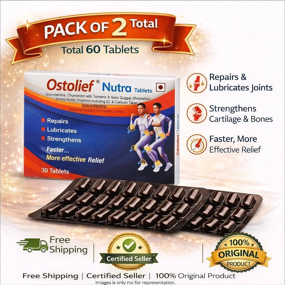 Ostolief Nutra Tablets 60 Tabs Ayurvedic Joint & Muscle Wellness Free shipping