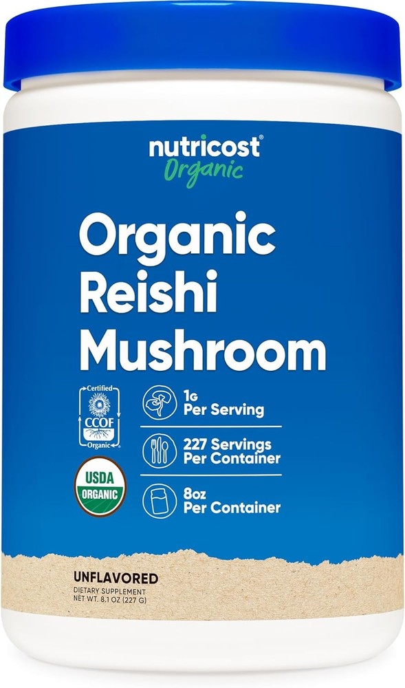 Nutricost Organic Reishi Mushroom Powder 0.5LB (8oz) – USDA Certified 100% Organ