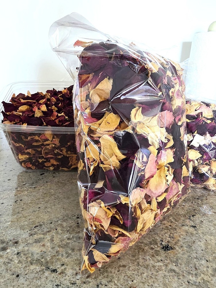 3 OZ, 85 GRAMS, DRIED ROSE PETALS CRAFT, POTPOURRI, SOAP, CANDLE, RED, PINK, YEL