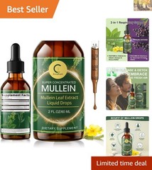 Ultra-Concentrated Mullein Drops with Elderberry – Alcohol-Free & 2 FL OZ