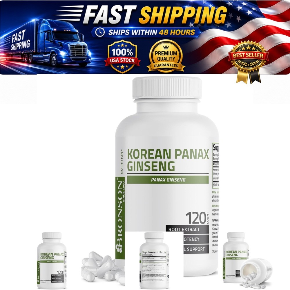 Bronson Korean Panax Ginseng Root Extract 120 Capsules