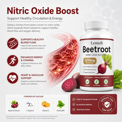 Lemeli Beet Root Capsules with Beetroot Powder Extract – Plant Based Formula for