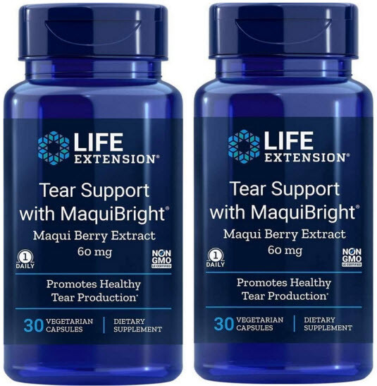 TEAR SUPPORT with MAQUIBRIGHT EYE HEALTH FOR DRY EYE 60 Veg Cap LIFE EXTENSION