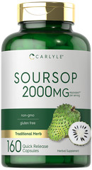 Soursop Capsules | 2000mg | 160 Count | Non-GMO, Gluten Free| by Carlyle