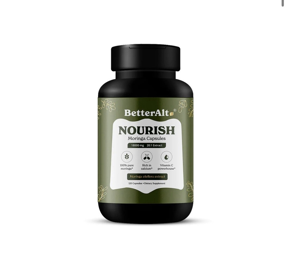 BetterAlt Nourish Moringa Oleifera Extract Capsules 120 Count