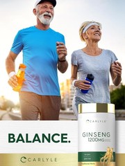 Ginseng Capsules 1200mg | 120 Count | Non-GMO, Gluten Free | by Carlyle