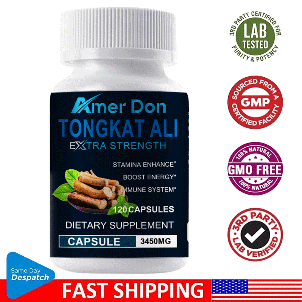 120 Capsules 3450MG Tongkat Al LONGJACK GRADE A STRONGEST ROOT EXTRACT 200:1