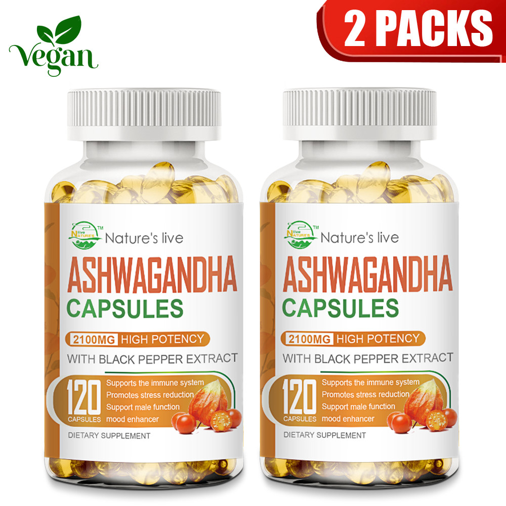 Ashwagandha 2100mg – 240 Veggie Softgels – Improve Stress & Anxiety Relief