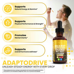 Organic Maca Root Fluid Drops with Ashwagandha , Fenugreek , Beet Root and LArgi