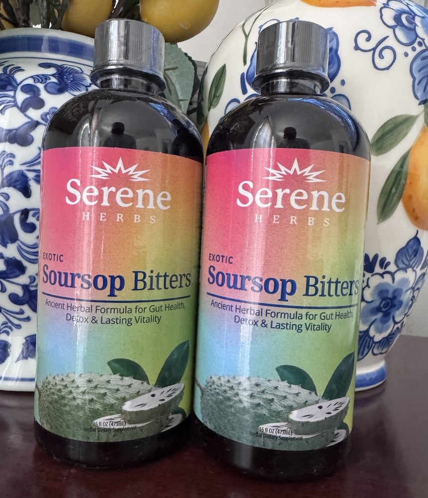 2 Packs Serene Herbs Exotic Soursop Bitters Liquid Gut Health Detox Vitality