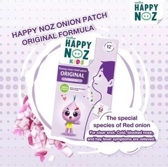 Happy noz Onion Essential Oil Sticker Organic Stuffy Nose (6PCS/Box × 3)