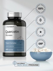 Quercetin with Bromelain Supplement | 240 Capsules | by Horbaach