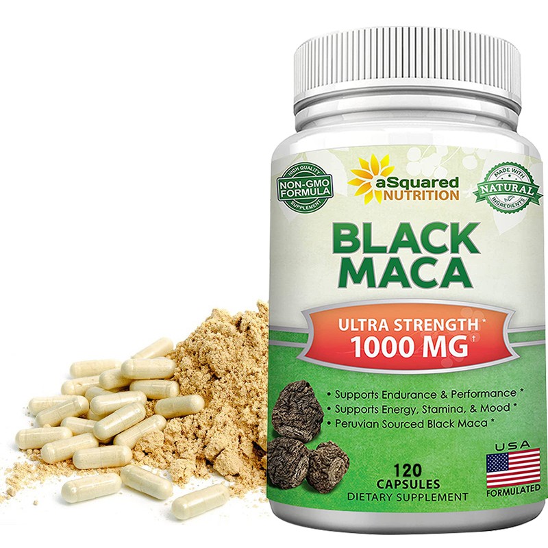 High Strength Black Maca 1000 Mg Promotes Strength Endurance Energy 120 Capsules