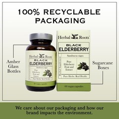 Herbal Roots Organic Black Elderberry Capsules | Max 60 Count (Pack of 1)