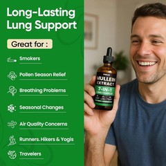 Fidus Mullein Drops 7-Herb Lung & Lymphatic Support Respiratory Detox 4 Fl Oz