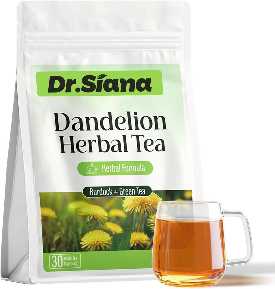 Dr. Siana Dandelion Root Tea Bags，Burdock Root Tea & Green Tea，5g x 30 Teabags –