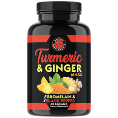 Turmeric Ginger Maxx, 100% Natural Curcuma + Omega 3 Inflammation Joint Pain 2PK