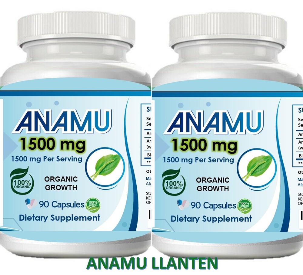 Anamu Llanten 1500mg – 180 capsules Guinea Hen Weed ORGANIC GROWN