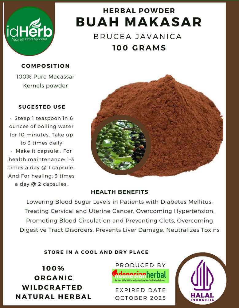 FRESH POWDER BUAH MAKASAR Brucea Javanica NATURAL HERBAL PREMIUM ORGANIC