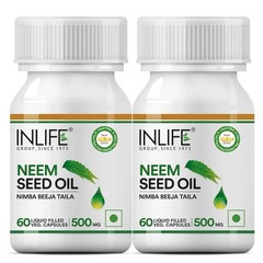 2 x INLIFE Neem Seed Oil For Immunity, Skin Health & Blood Purifier 120 Veg Caps