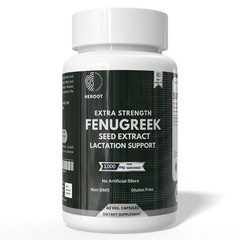 Heroot Fenugreek Seed Capsules 1000mg | Herbal Powder Capsules | 60 Count