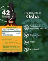 Herb Pharm Osha Root Liquid Extract for Respiratory Support – 1 Oz FREE SHIPPING