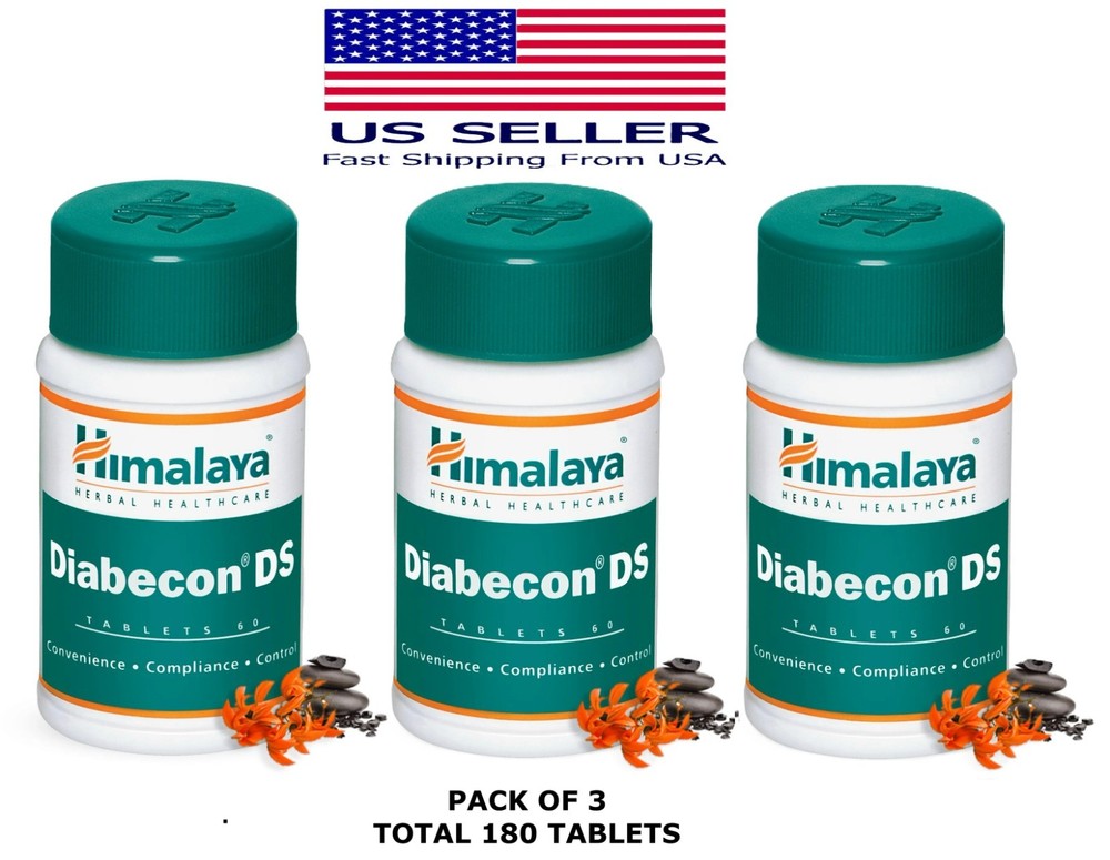 Diabecon DS Himalaya 60 Tablets USA Seller Free Shipping (Pack Of 3)