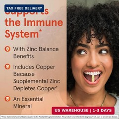 Jarrow Formulas Zinc Balance 15mg Zinc with Copper Immune Support 100 Veggie Cap