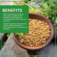 Organic Fenugreek Powder 8oz Jar – Gluten Free, Non-GMO, Methi Powder, Pure, Raw