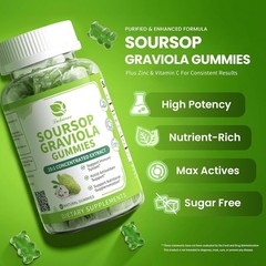 2Pack Soursop Graviola Gummies Soursop Leaves Extract Antioxidant Immune Support