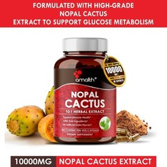 Nopal Cactus Pear Prickly Extract Powder Blood Sugar 10000mg Capsules – 90 Count