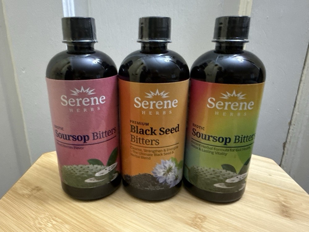 Serene Herbs Soursop Bitters & Black Seed Bitter &Soursop Bitters Berries Flavor