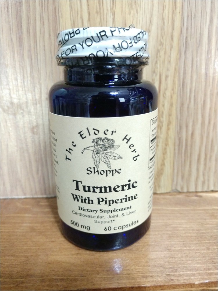 Turmeric Capsules W/ Piperine – 60 caps – 500mg – No Lubricant – Made In USA