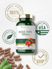 Rose Hips 1500mg | 240 Capsules | Non-GMO, Gluten Free Supplement by Carlyle
