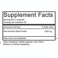 240 Avocado Seed Powder Capsules 2 Pack – Antioxidants, Fiber, Heart Health