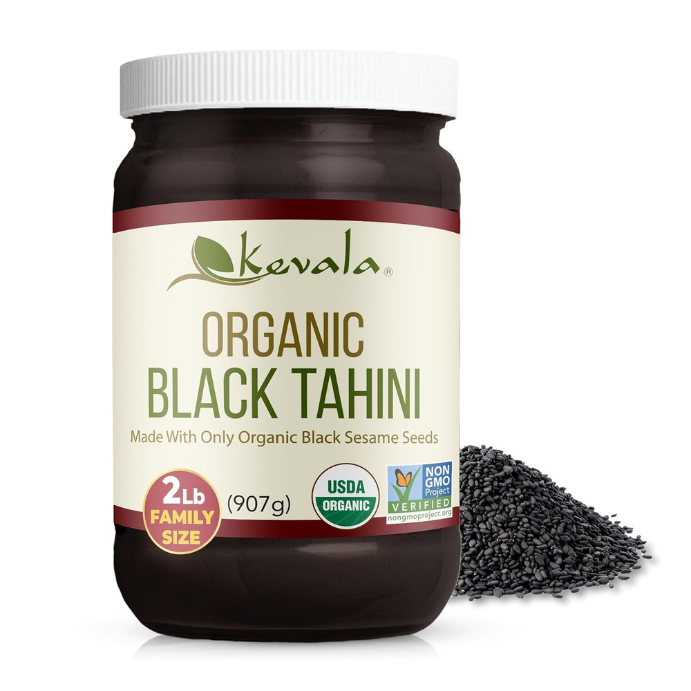 Organic Black Tahini – Double Size Gluten Free Black Sesame Paste for Cooking an
