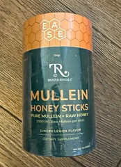 Trusted Rituals Mullein Honey Sticks Ginger Lemon, 2000mcg, Gluten Free