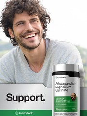 Ashwagandha + Magnesium Glycinate | 120 Vegan Capsules | by Horbäach