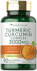 Turmeric Curcumin with Bioperine | 3000 mg | 90 Capsules | by Carlyle
