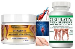VEIN CARE Circulation + vit K cream, Varicose Leg, Veins & Arteries Supplement
